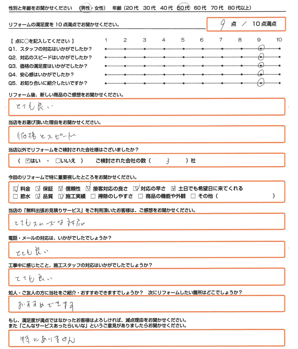 姫路市 Ｈ様　エコキュート取替のお客様のご感想