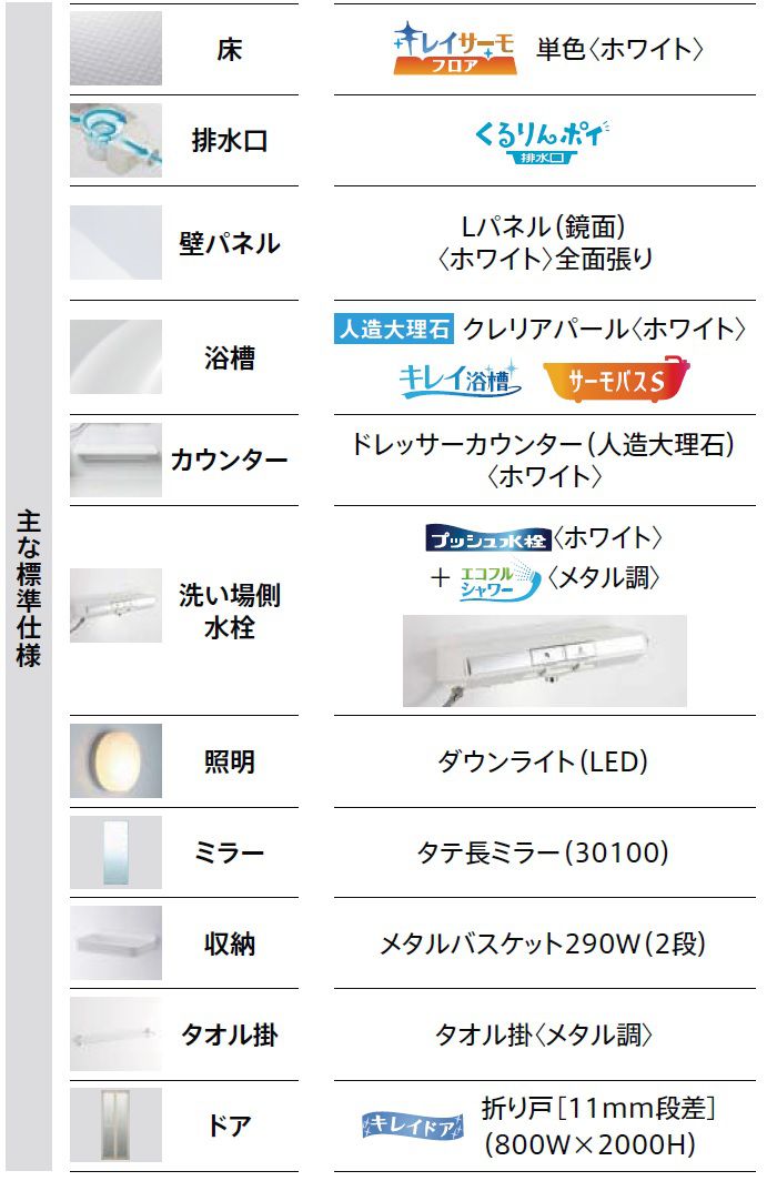 リノビオV Kシリーズの主な標準仕様